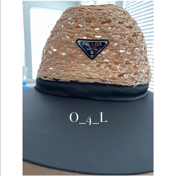 Prada Nylon and Raffia Visor/Cap - Picture 2 of 4